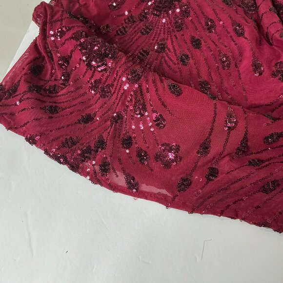 Lulus Wine Red Sequin Lace-Up Bodycon Mini Dress Lulus Size XL - Picture 13 of 14